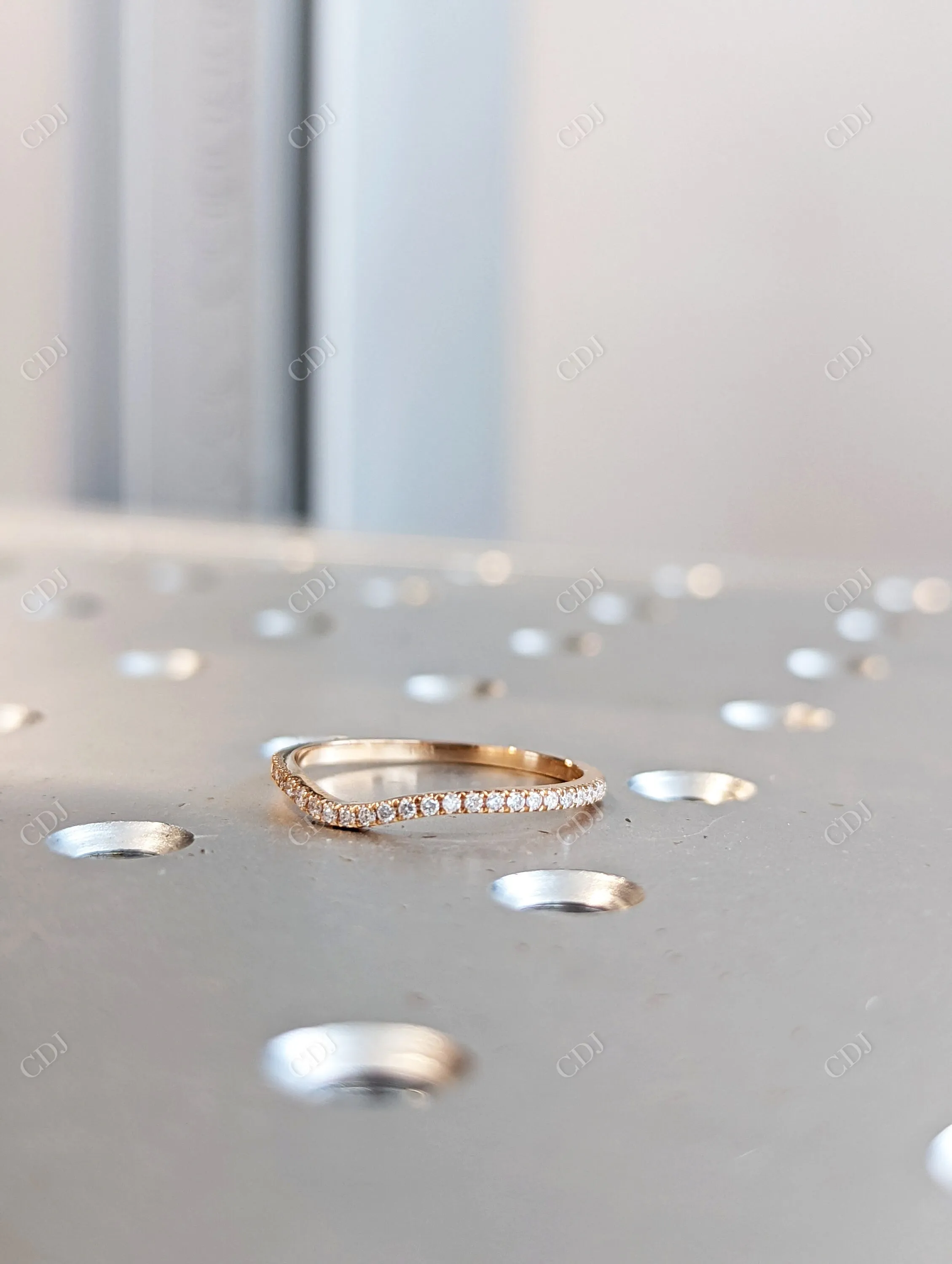0.20CTW Round Pave Lab Grown Diamond Curved Band