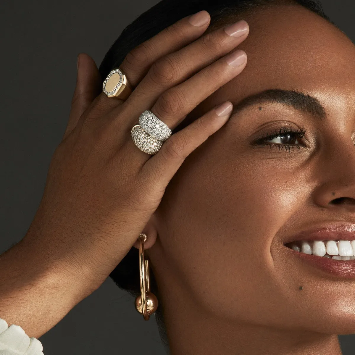 14KT Rose Gold Diamond Dome Ring