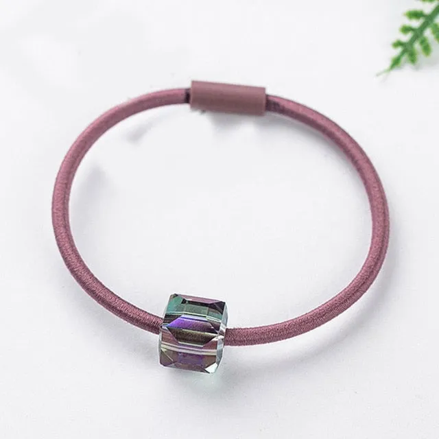2021New Arrival Girls LED Luminous Scrunchies Hairband Ponytail Holder Headwear Elastic Hair Bands Solid Color Hair Accessories