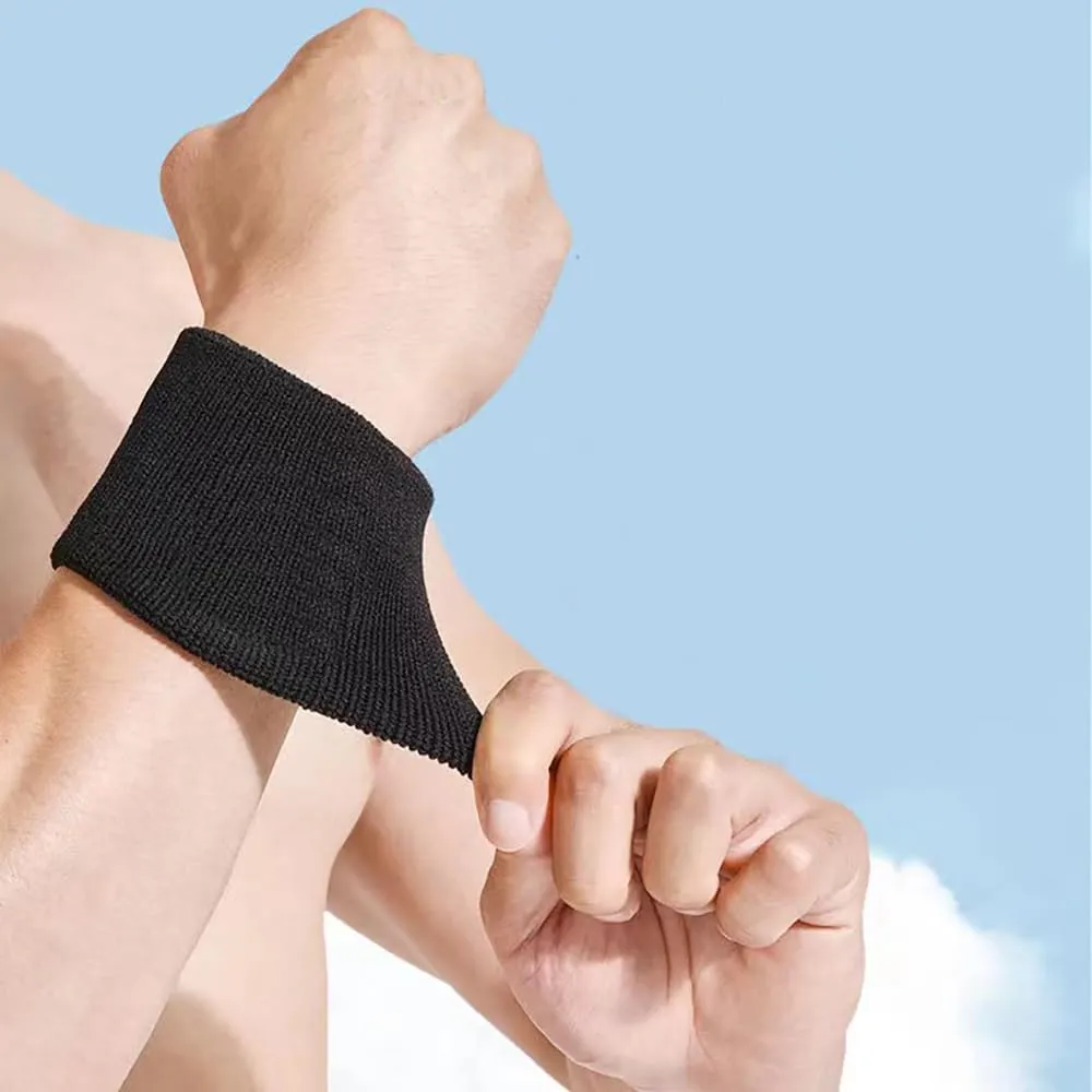 4 Pack 3 inch Wrist Sweatbands Tennis Wrist Bands Absorbent Sweat Band for Men and Women - Elastic Athletic Wrist Bands for Tennis, Basketball, Running, Working Out