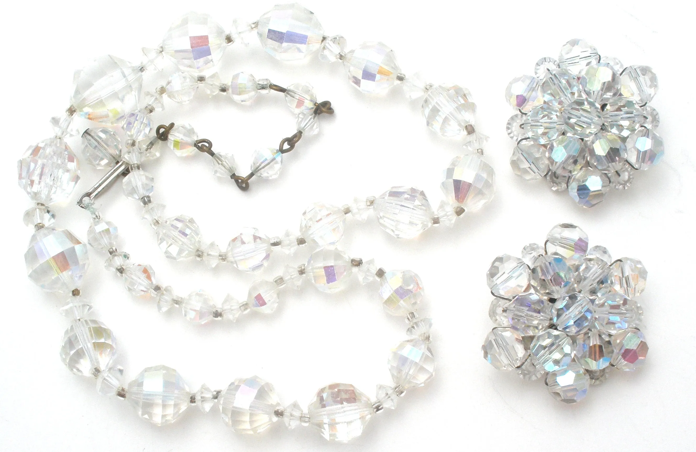 Aurora Borealis Crystal Bead Necklace Set