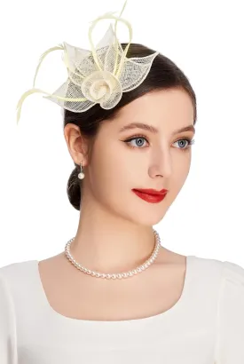 BABEYOND Fascinators Hats for Women - Tea Party Hat Kentucky Fascinator Derby Feather Flower Hair Clip Bridal Wedding