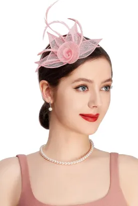 BABEYOND Fascinators Hats for Women - Tea Party Hat Kentucky Fascinator Derby Feather Flower Hair Clip Bridal Wedding