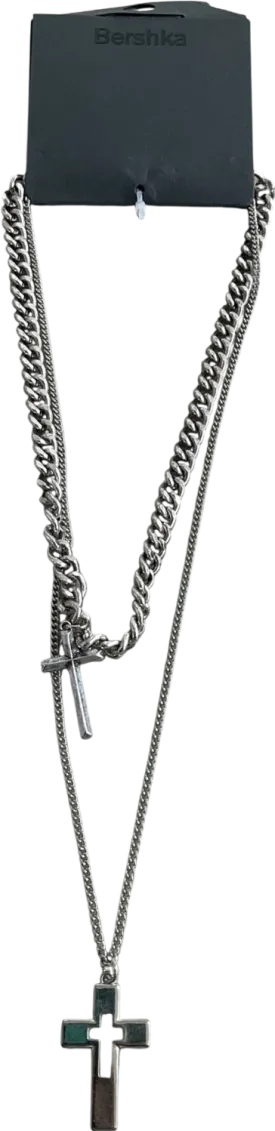 Bershka Metallic Chunky Cross Chain One Size