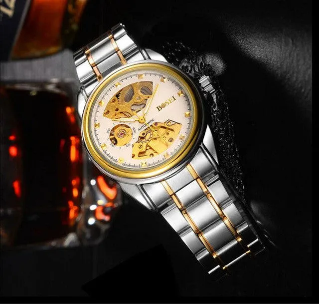 BOSCK - 647, waterproof men's mechanical movement watches, automatic calendar leisure wrist watch, 2017 luxury fashion watches