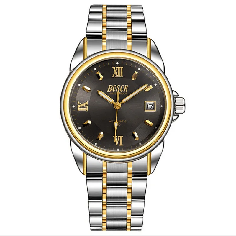BOSCK - 655, waterproof men's mechanical movement watches, automatic calendar leisure wrist watch, 2017 luxury fashion watches