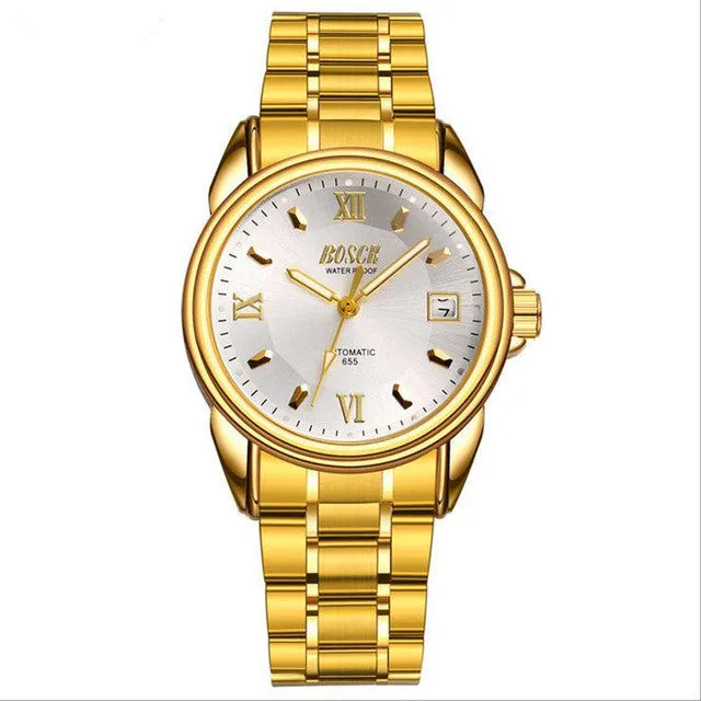 BOSCK - 655, waterproof men's mechanical movement watches, automatic calendar leisure wrist watch, 2017 luxury fashion watches