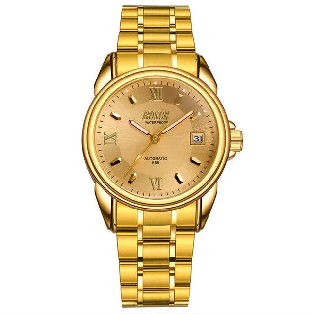BOSCK - 655, waterproof men's mechanical movement watches, automatic calendar leisure wrist watch, 2017 luxury fashion watches