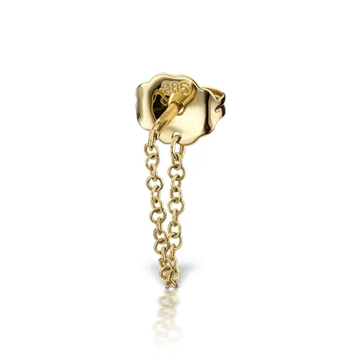 Chain Wrap Stud Earring by Maria Tash in 14K Yellow Gold. Butterfly Stud.