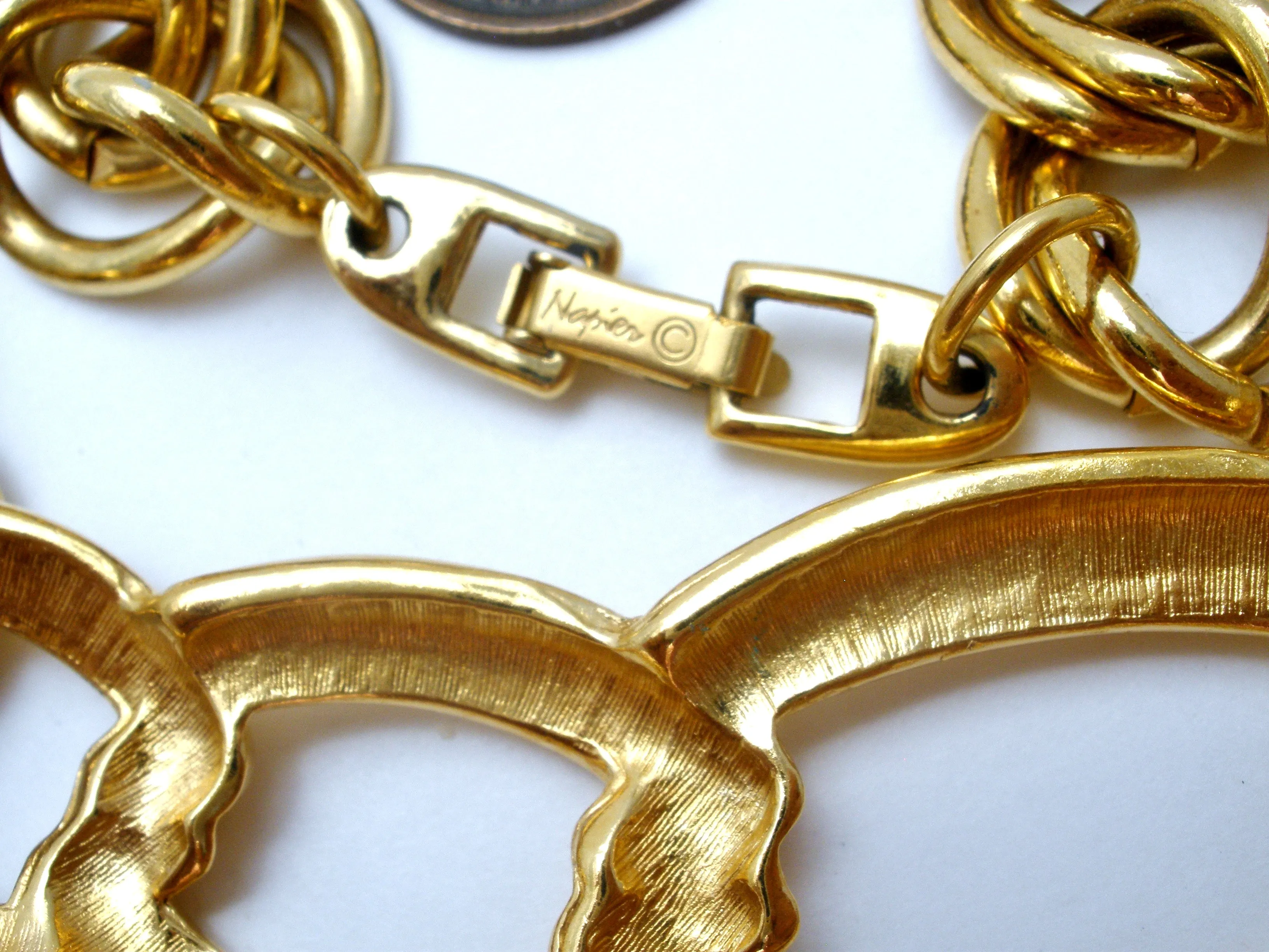 Chunky Napier Link Chain Necklace Vintage