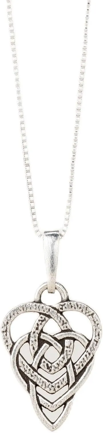 DANFORTH - Motherhood Knot Necklace, Modern Pewter Celtic Jewelry For Women, Gift for Mom, Grandma - Measures ??? Tall and ??? Wide, 18" Box Chain - Handcast in the USA
