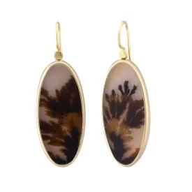 Dendritic Agate Elongated Oval Drops