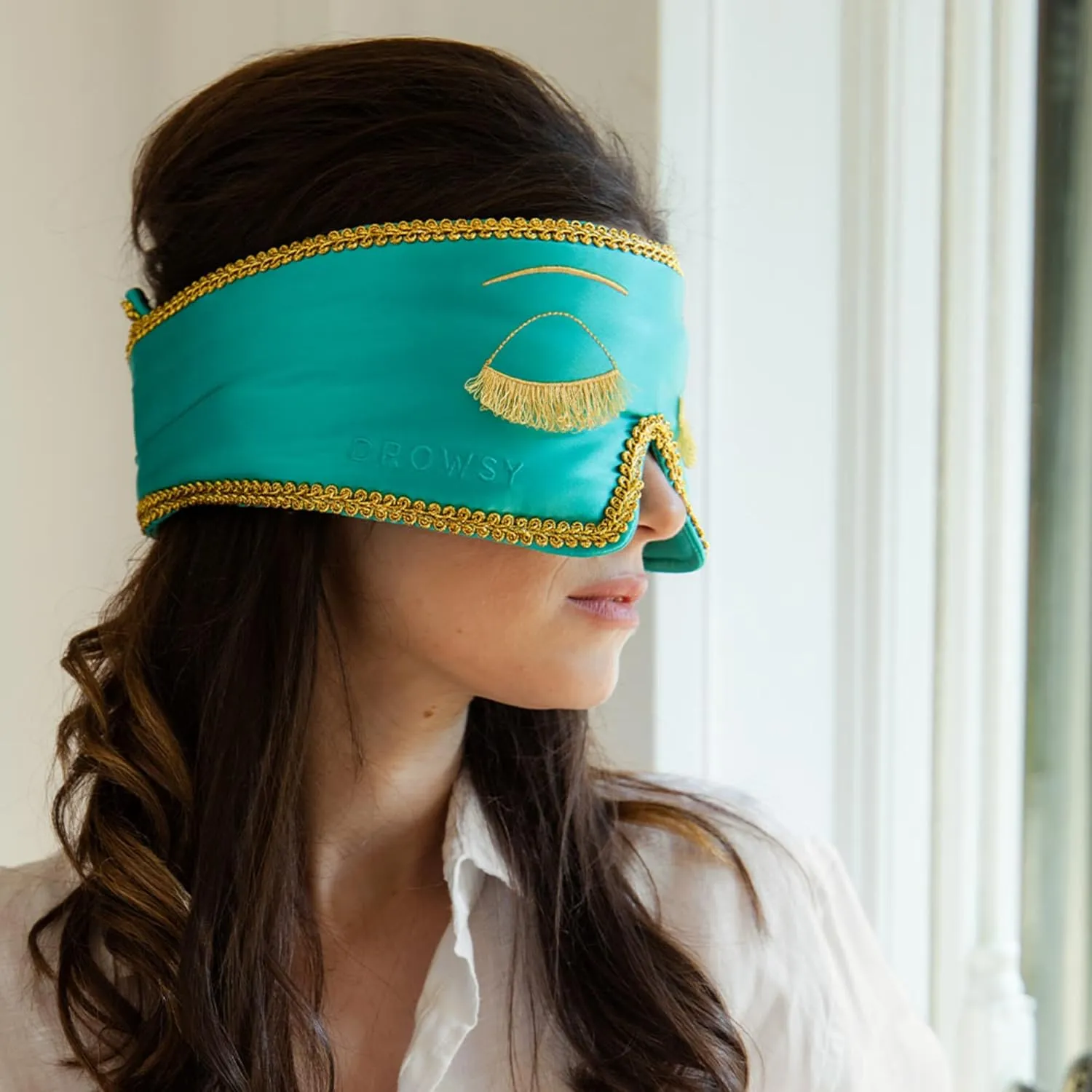 DROWSY Breakfast at Drowsy Silk Sleep Mask  100% Pure Mulberry Silk, Total Blackout, Ultra-Soft & Skin Hydrating for Beauty Sleep & Relaxation, Fully Adjustable