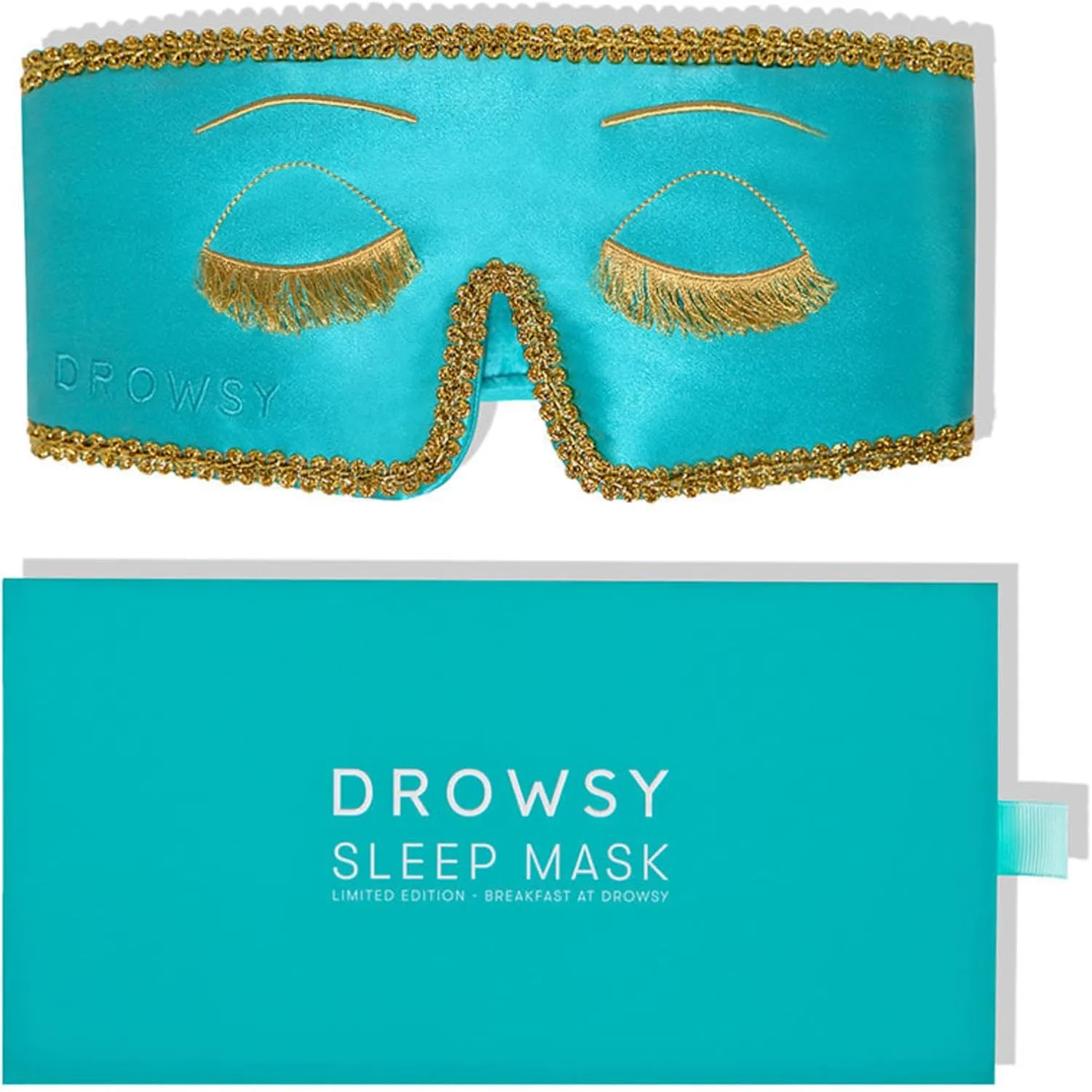 DROWSY Breakfast at Drowsy Silk Sleep Mask  100% Pure Mulberry Silk, Total Blackout, Ultra-Soft & Skin Hydrating for Beauty Sleep & Relaxation, Fully Adjustable
