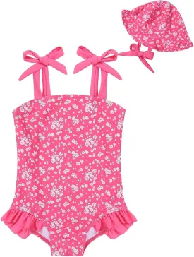 ESHOO Baby Girls Swimsuit Toddler Ruffled Bikini One-Piece Swimwear Baby Girl Bathing Suits Kids Swimming Bathing Beachwear