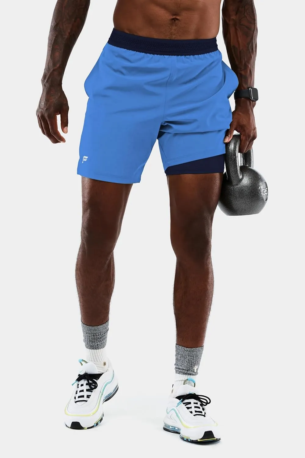 Fabletics Men's The Fundamental Short (Lined), Workout, Running, Training, Gym, Yoga, Ultra Lightweight, Athletic