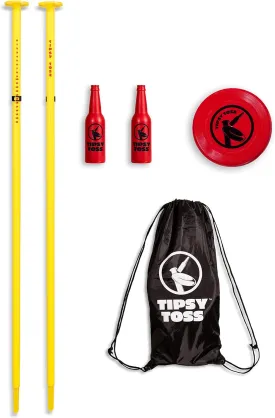 GoSports Tipsy Toss Game Set - Flying Disc Bottle Drop Yard Game - Choose Pro or Standard