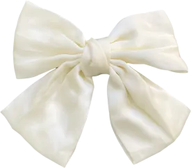 Ivory Handmade Satin Oversized Bow Hair Clip One Size