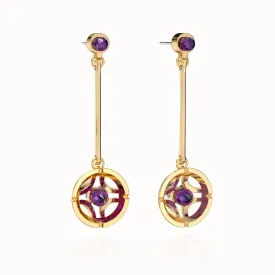 Jalan Besar Drop Earrings - Gold Vermeil - Amethyst