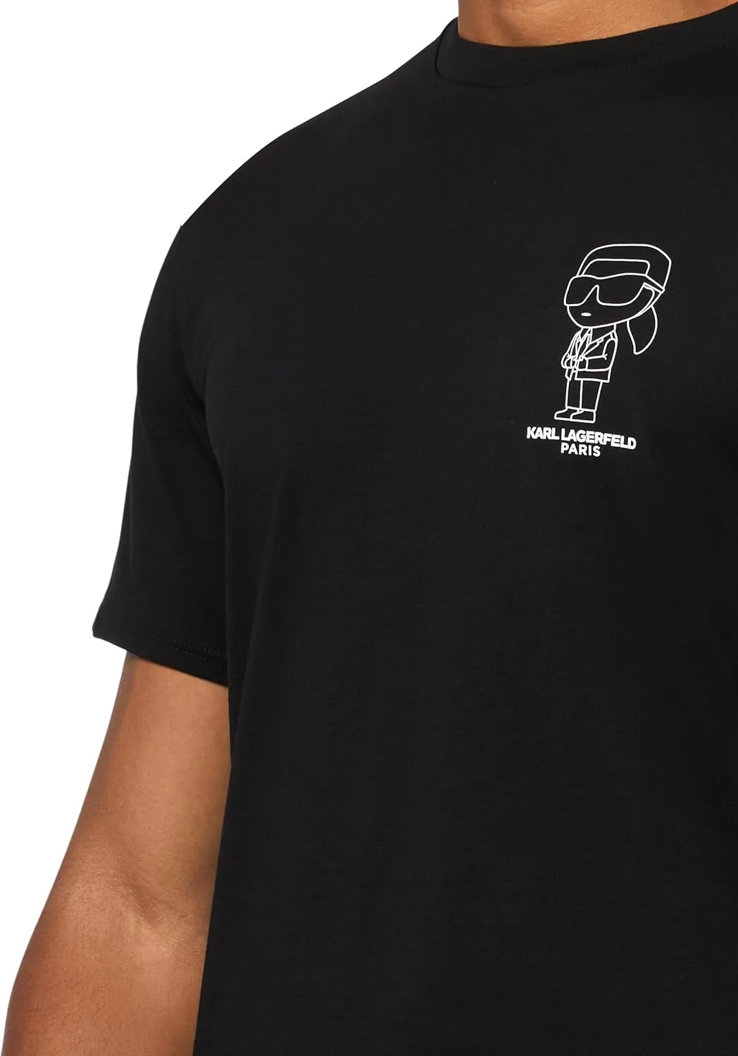 KARL LAGERFELD Men's Short Sleeve U-Neck Karl Logo Graphic T-Shirt