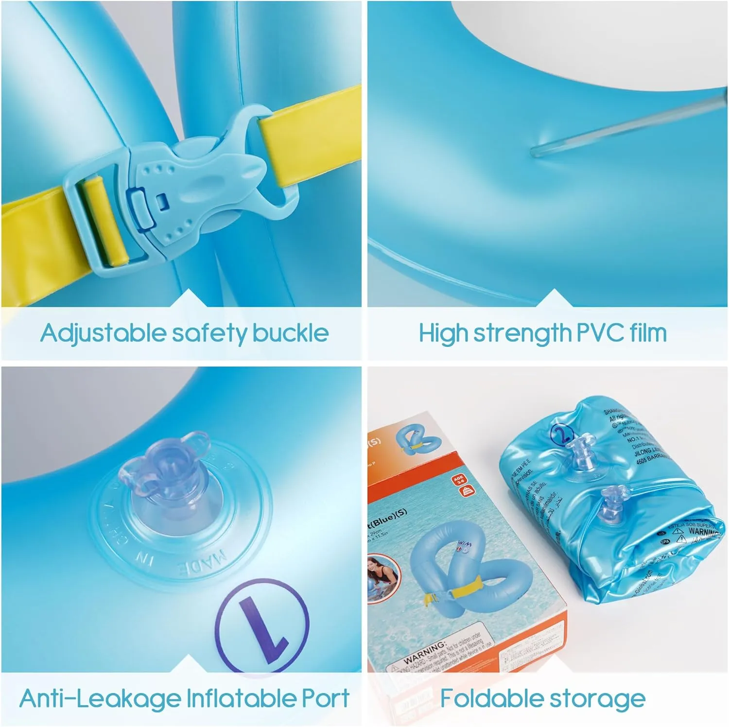 Kids Swim Vest for 3-5yrs/6-12yrs,Inflatable Portable Arm Floaties with Dual Air BagAdjustable Safety Buckle for Pool  Beach,Safety Learning to Swim Aid for Children 33-50 lbs/50-88 lbs