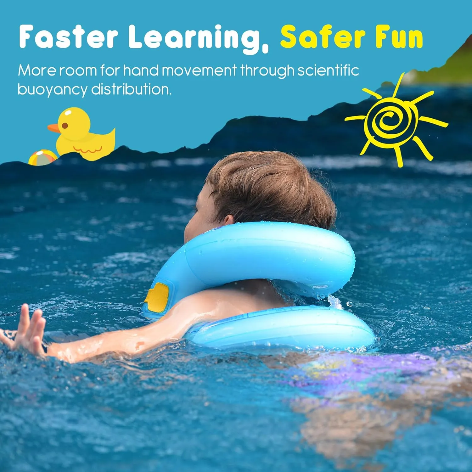 Kids Swim Vest for 3-5yrs/6-12yrs,Inflatable Portable Arm Floaties with Dual Air BagAdjustable Safety Buckle for Pool  Beach,Safety Learning to Swim Aid for Children 33-50 lbs/50-88 lbs