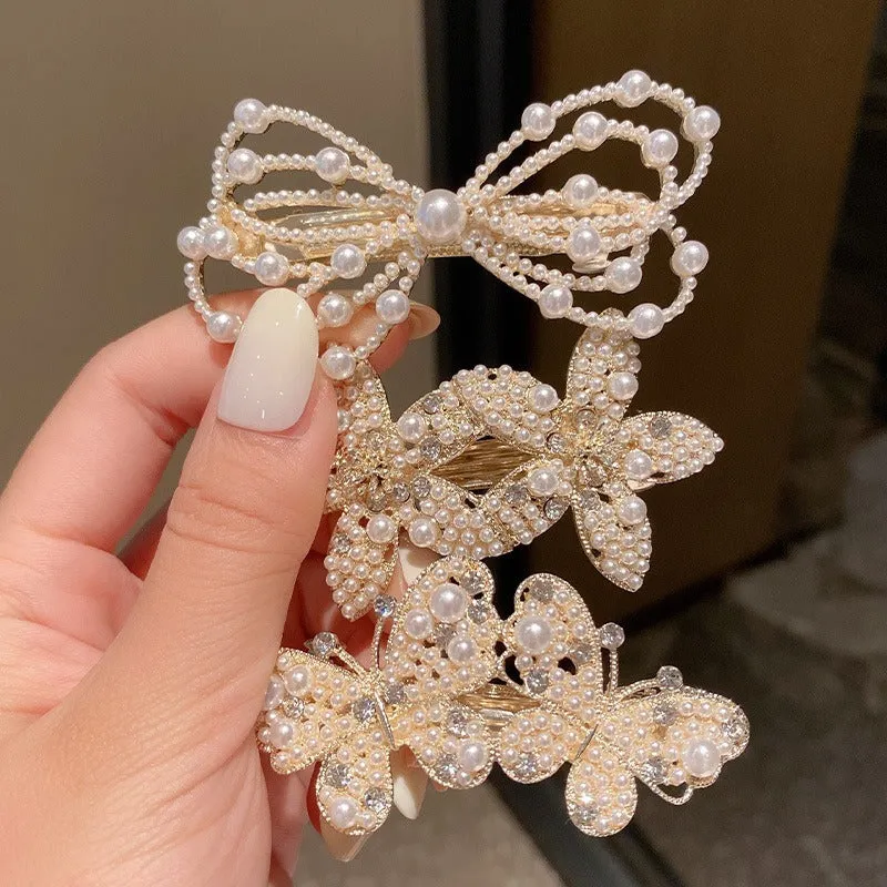 Korean Pearl Butterfly Hair Clips