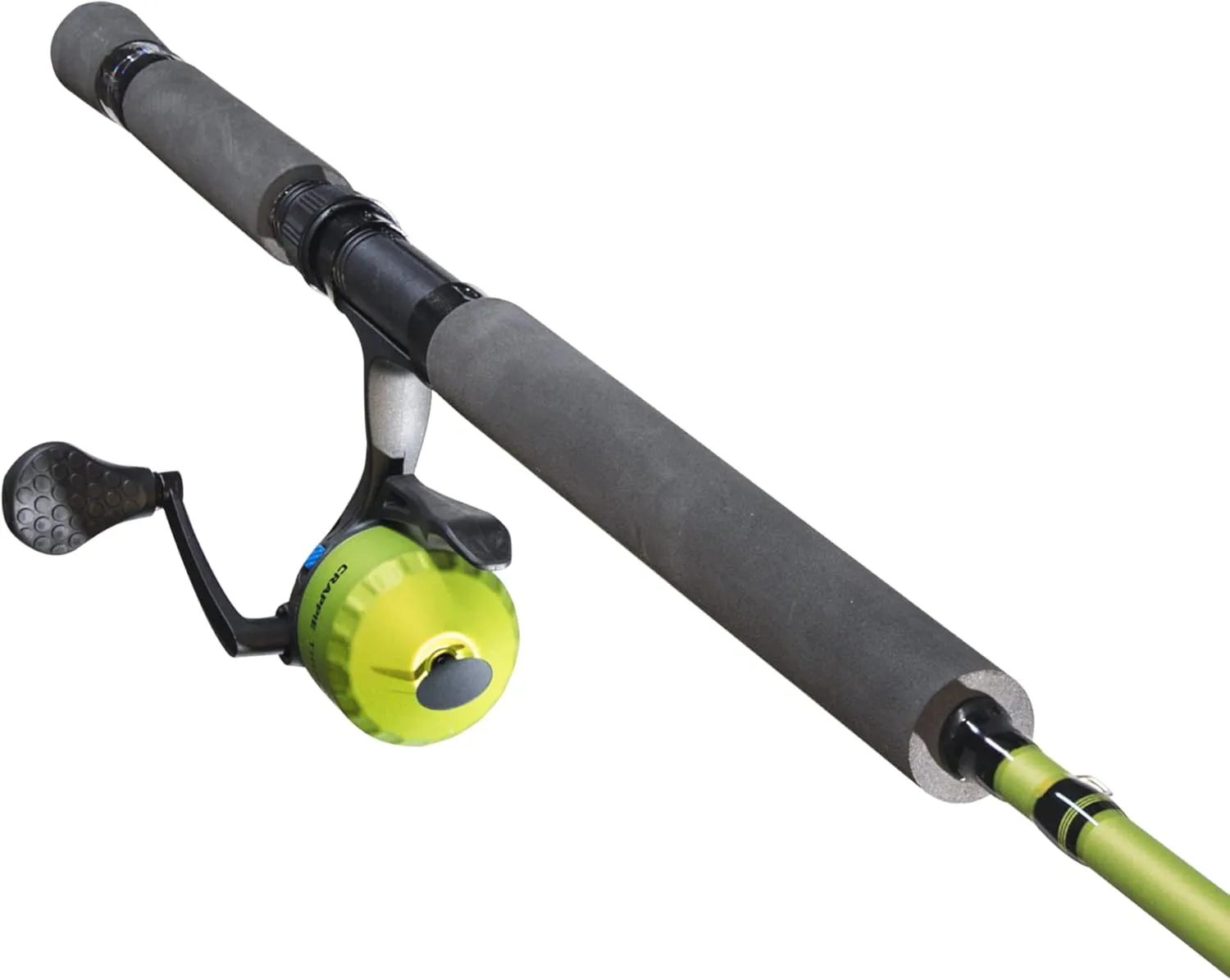Lew's Crappie Thunder Jig/Troll Underspin Reel and Fishing Rod Combo, 9-Foot 2-Piece Graphite Blank, Right or Left-Hand Retrieve, Crappie Thunder Green
