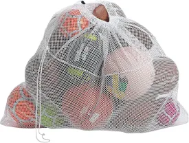 Mesh Equipment Bag - 32 x 36 and 24 x 36 - Adjustable, sliding drawstring cord closure. Perfect mesh bag for parent or coach, making it easy to transport and keeping your sporting gear organized.