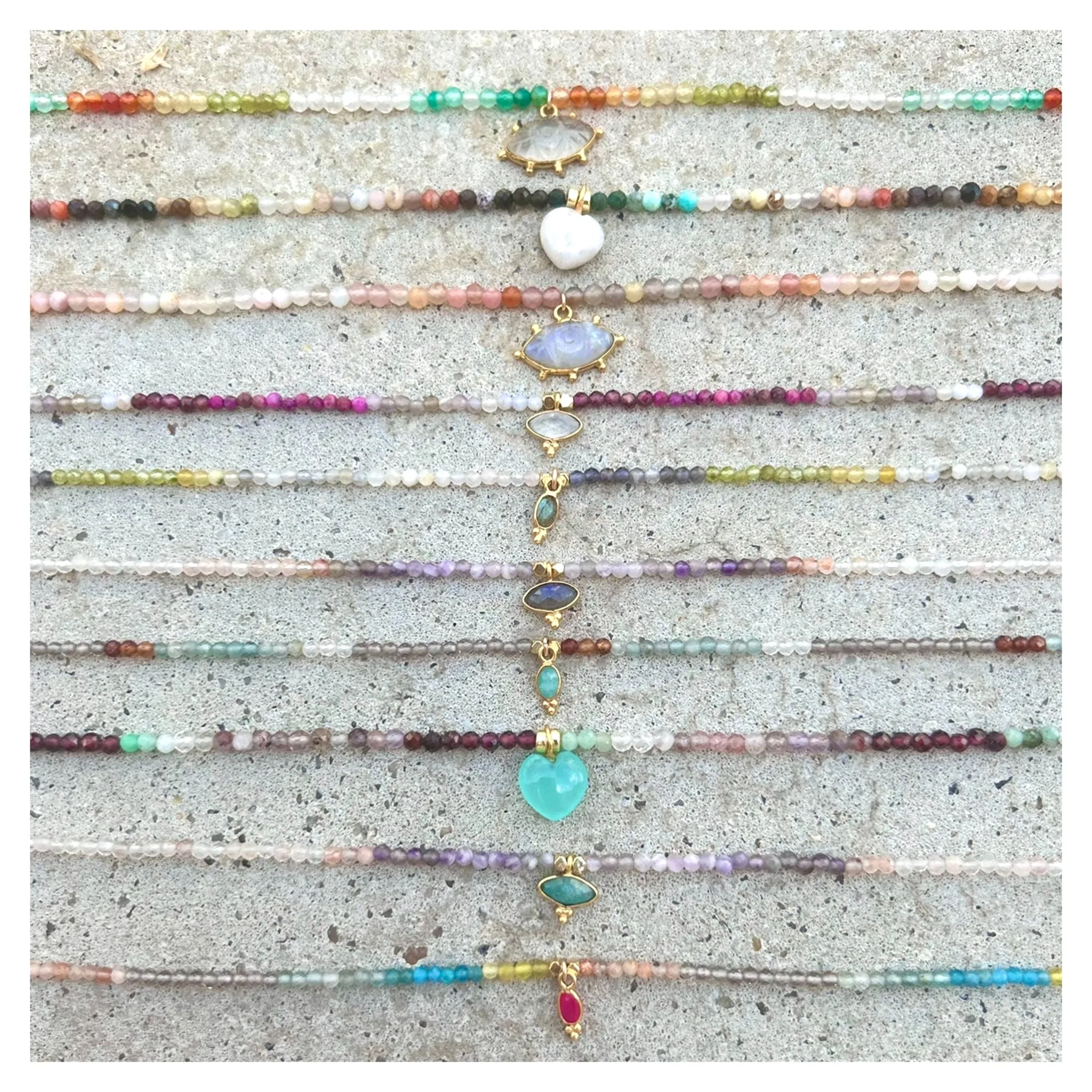 Moonstone Sunshine Eye Mix11 Necklace