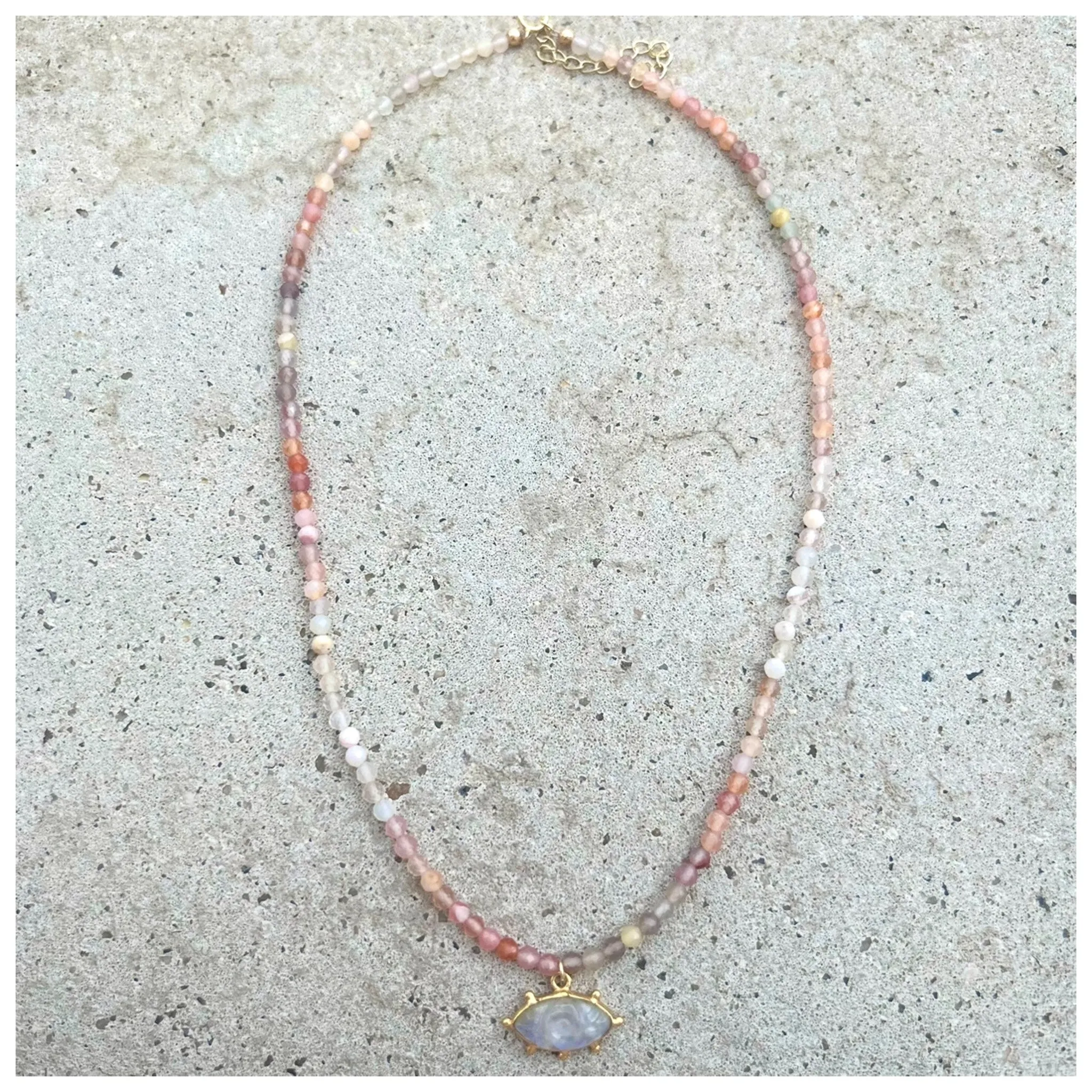 Moonstone Sunshine Eye Mix11 Necklace