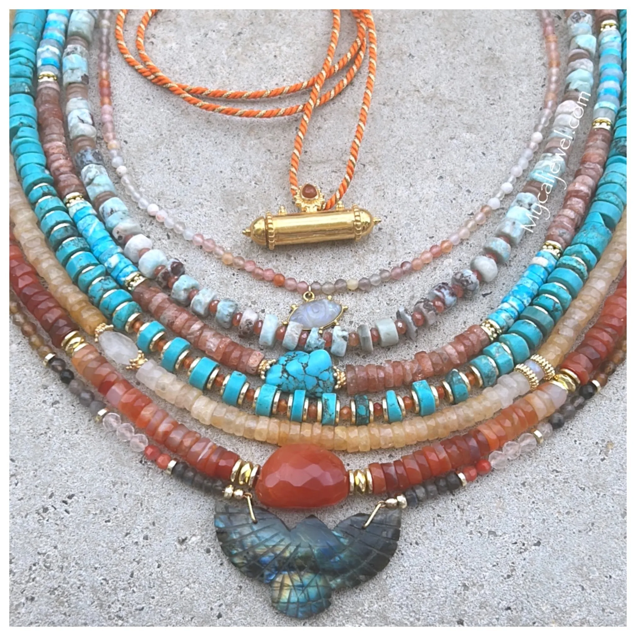 Moonstone Sunshine Eye Mix11 Necklace