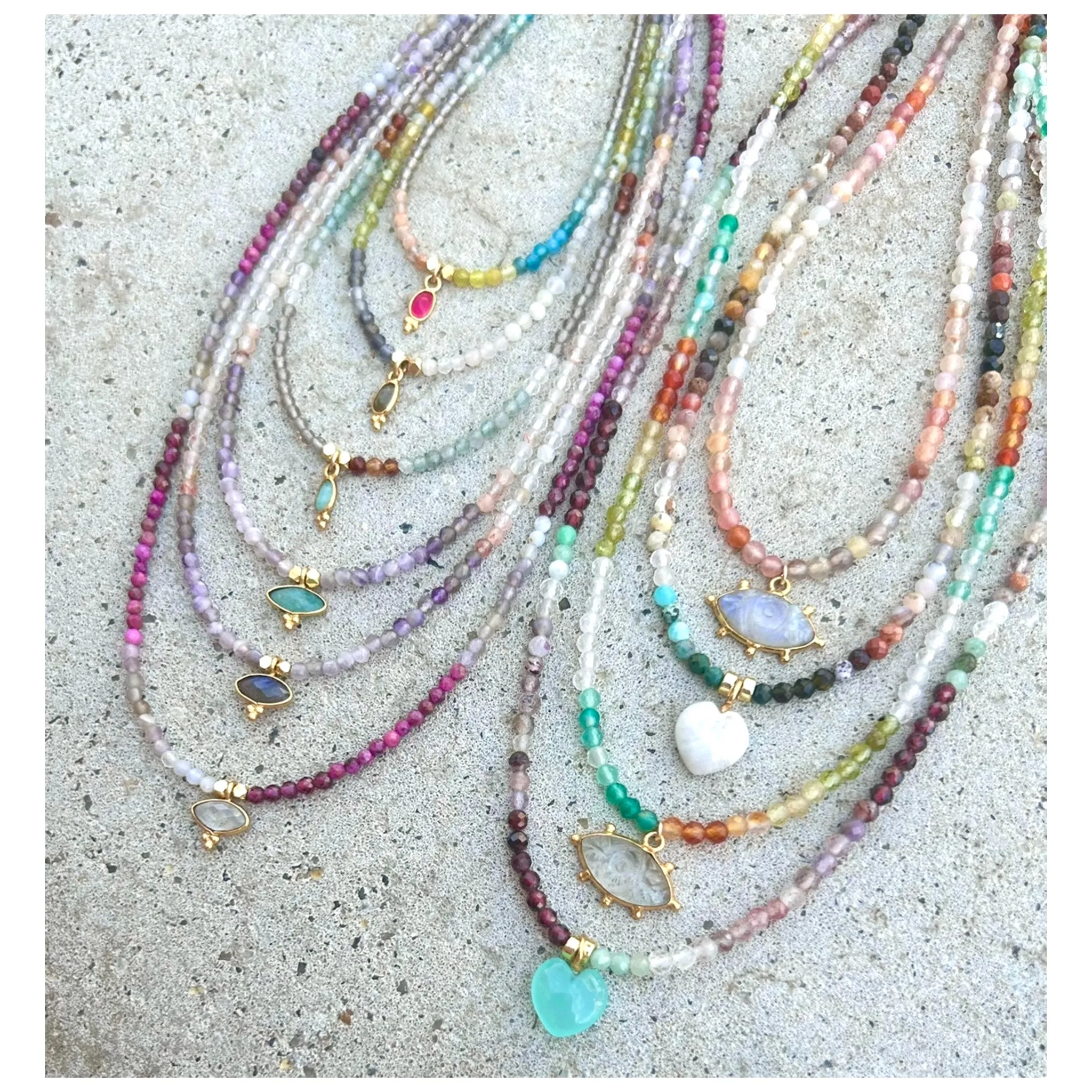 Moonstone Sunshine Eye Mix11 Necklace