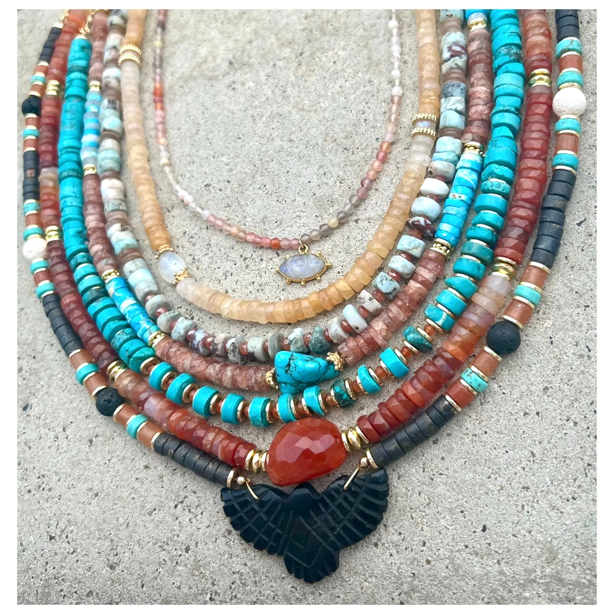 Moonstone Sunshine Eye Mix11 Necklace