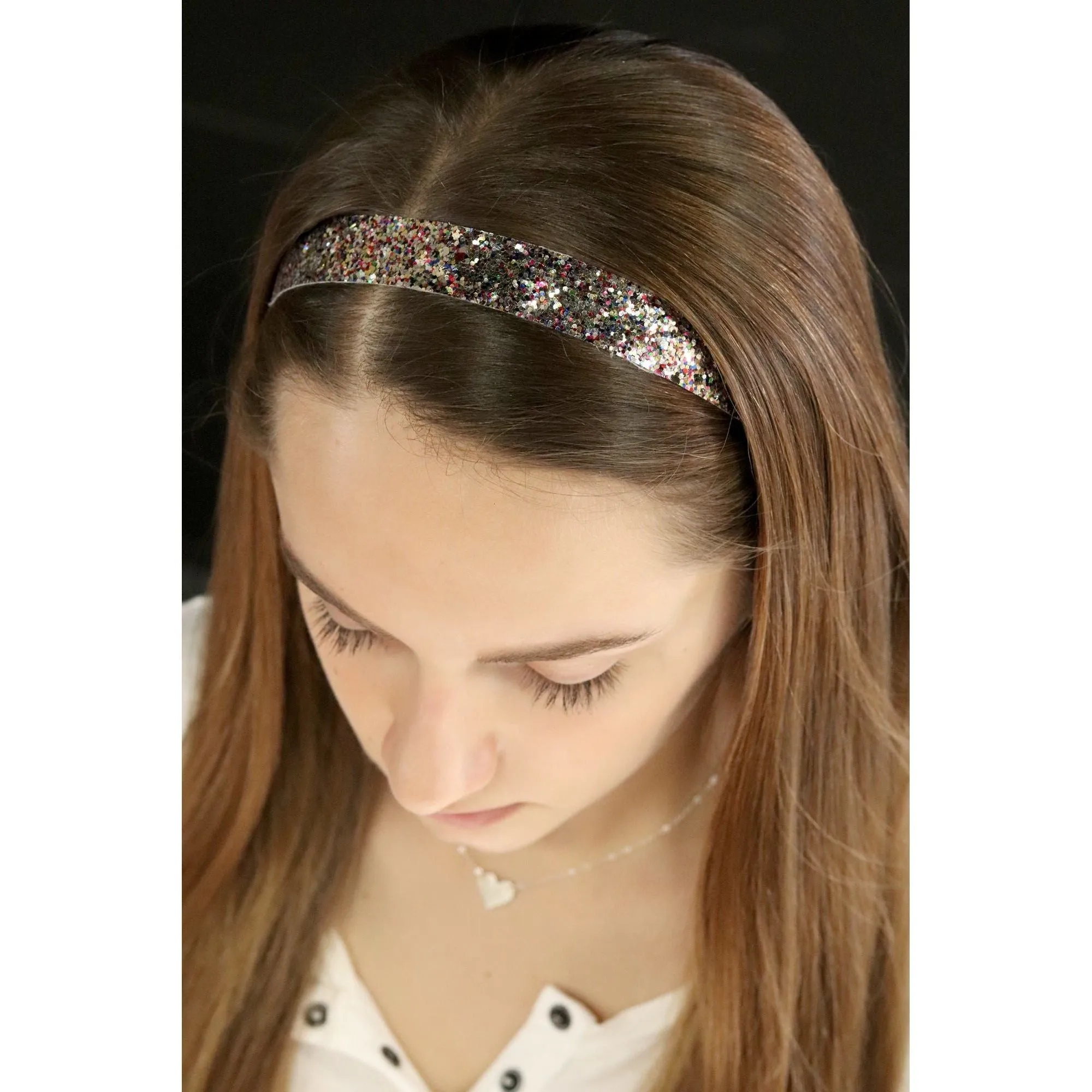 Orange Zebra Glitter Headbands - 12 Pack