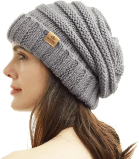 PAGE ONE Womens Winter Beanie Warm Cable Knit Hat Style Stretch Trendy Ribbed Chunky Cap