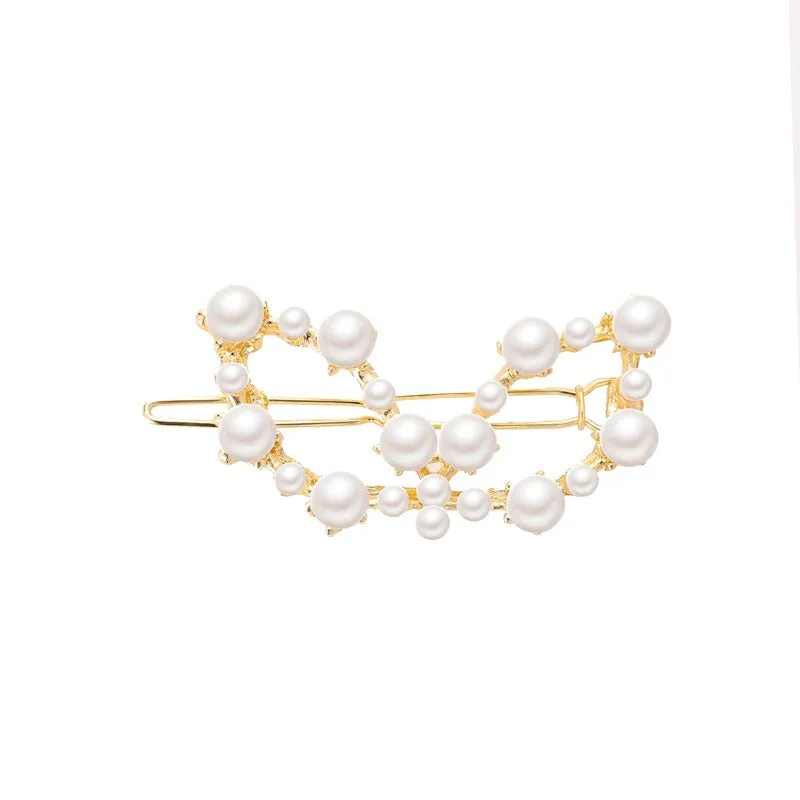 Premium Faux Pearl Hair Clip - Butterfly
