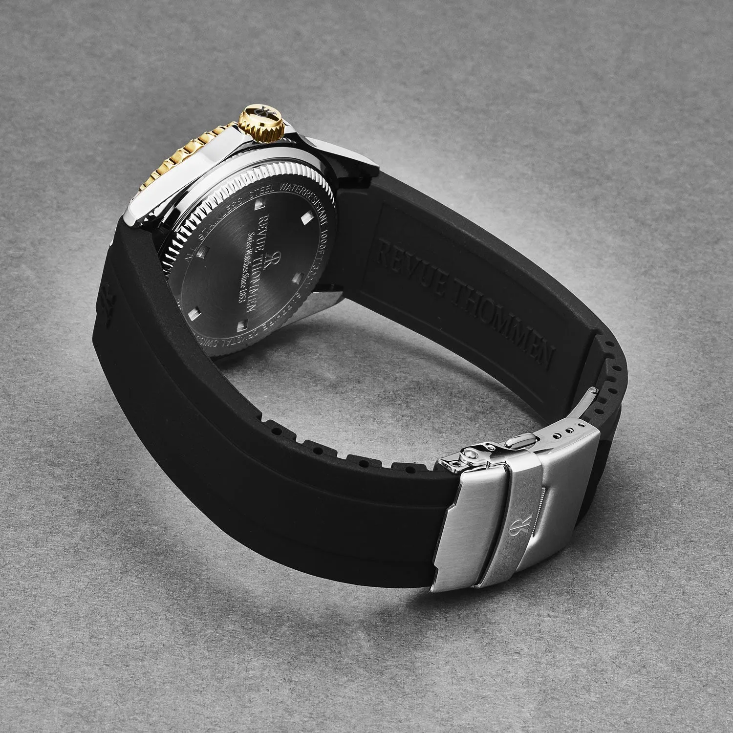 Revue Thommen Men's 'Diver' Black Dial Black Rubber Strap Swiss Automatic Watch  17571.2847