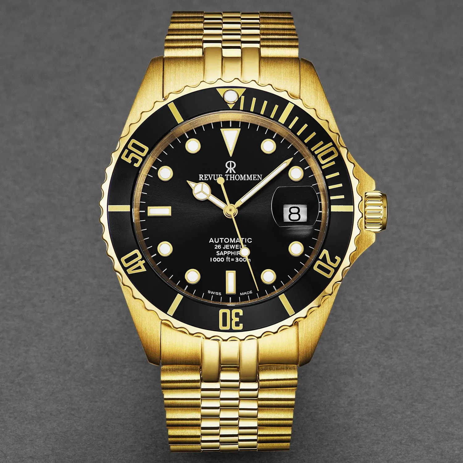 Revue Thommen Men's 'Diver' Black Dial Stainless Steel Bracelet Automatic Watch 17571.2217