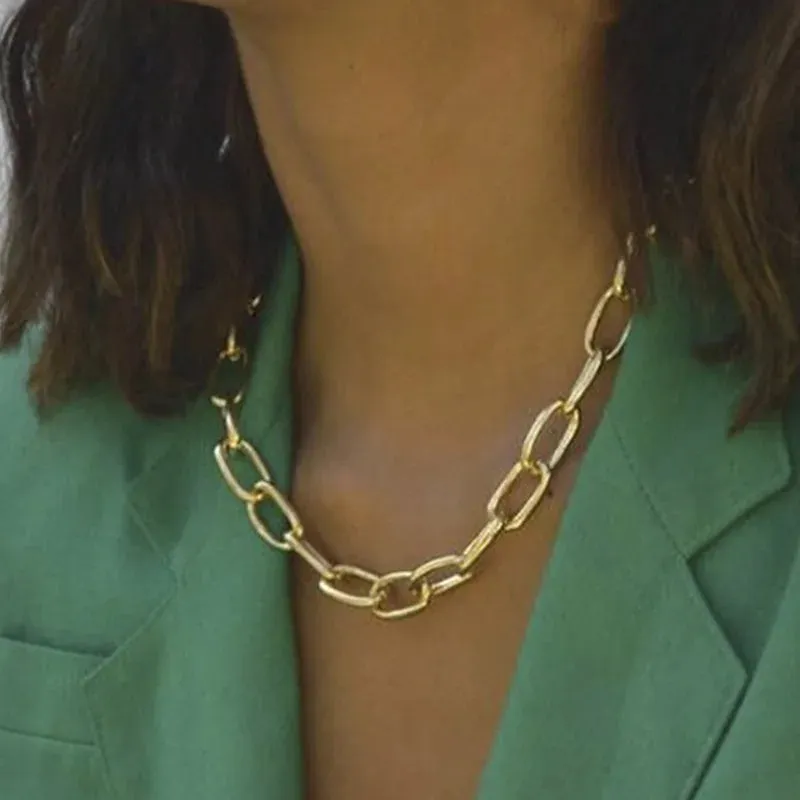 Sexy Clavicle Punk Gold Big Chains Gothic Jewelry Pendant Choker Valentine's Necklake