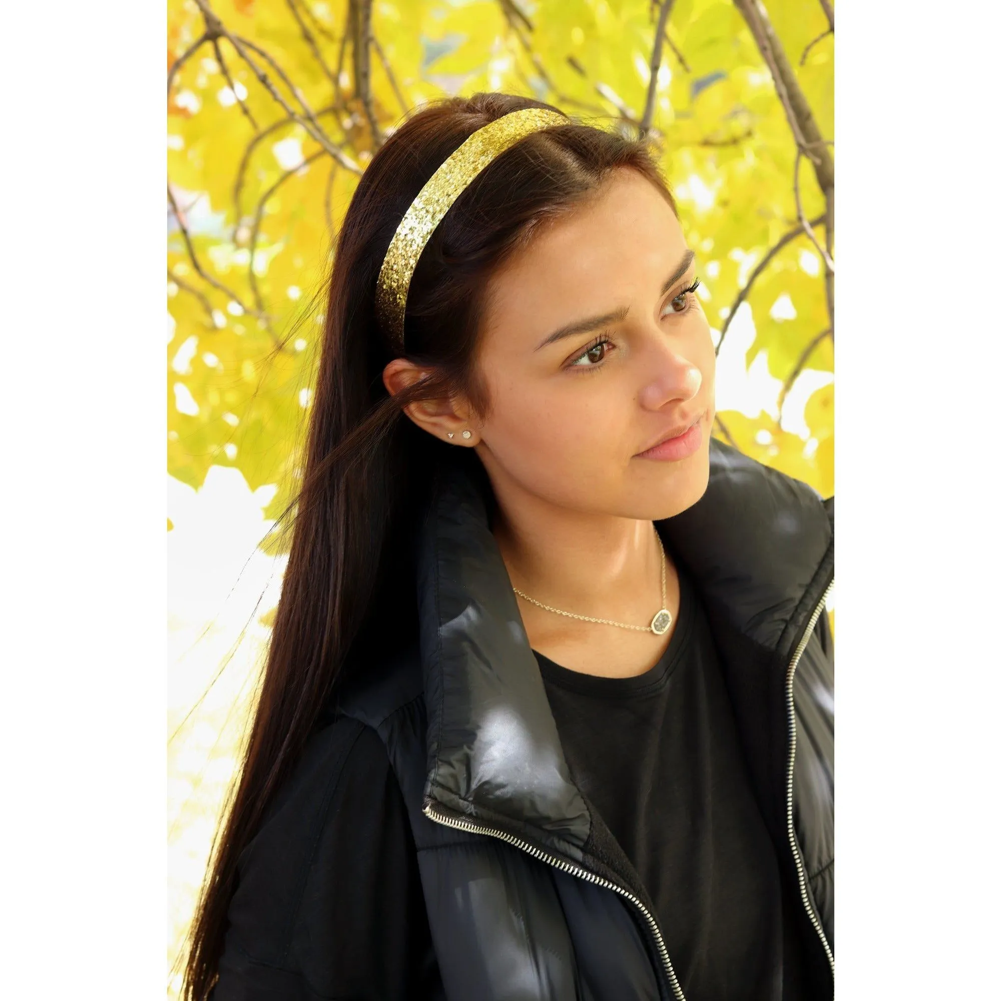 Silver Cheetah Glitter Headbands - 12 Pack