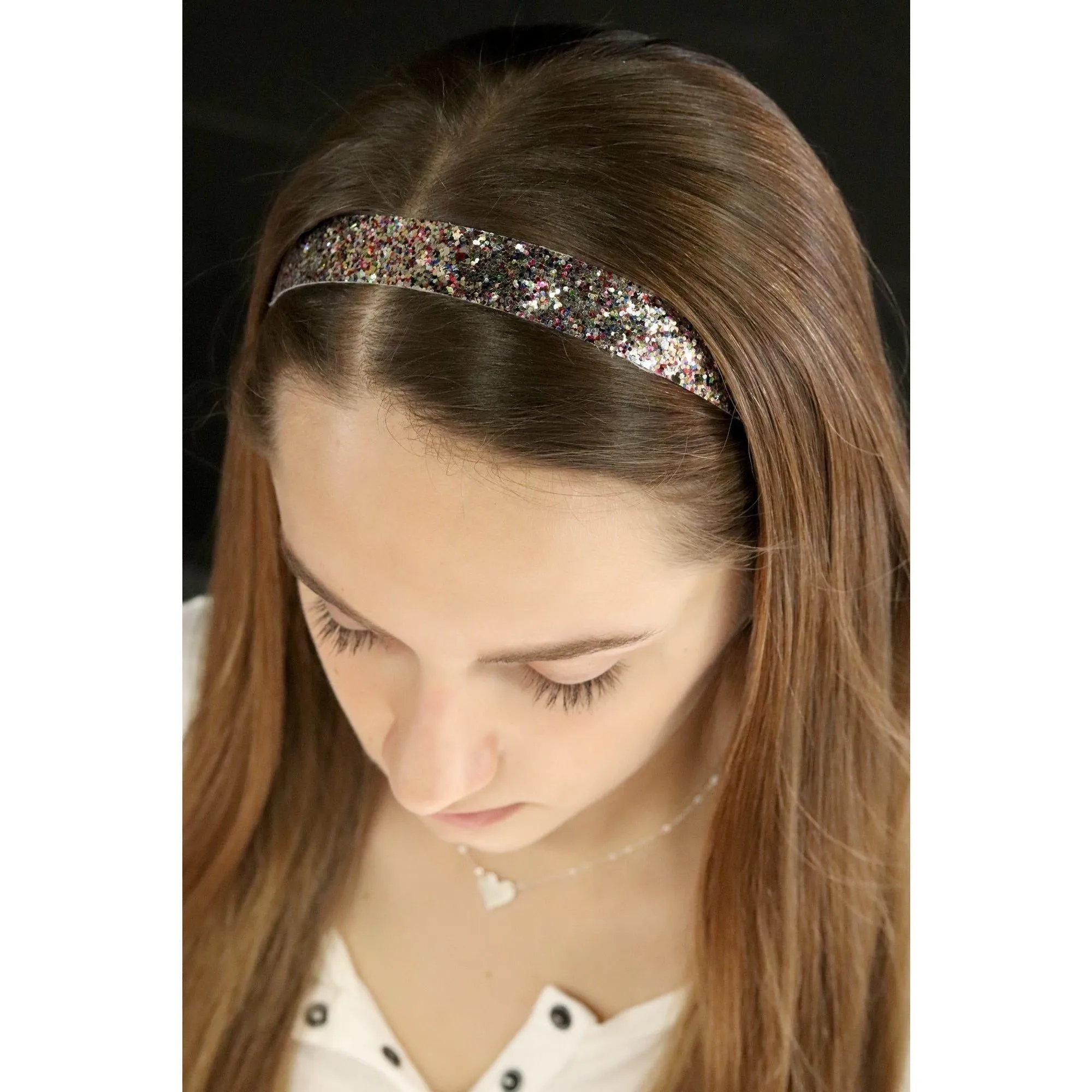 Silver Cheetah Glitter Headbands - 12 Pack