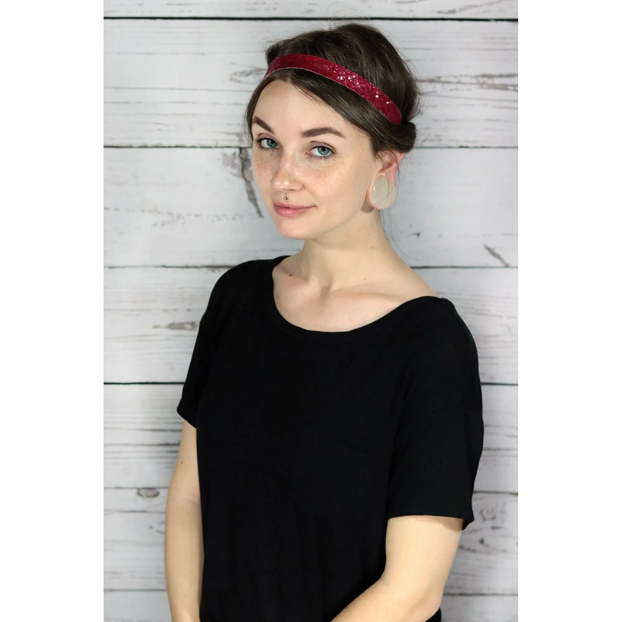 Silver Cheetah Glitter Headbands - 12 Pack