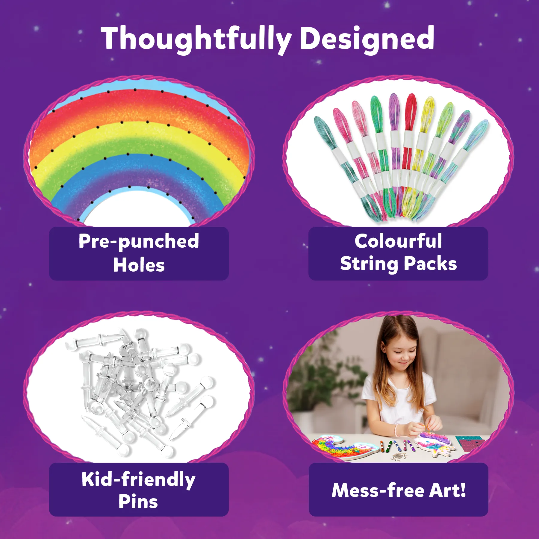 Skillmatics Art & Craft Activity - Super Strings Unicorn Magic, Mess-Free Art for Kids, Craft Kits & Supplies, DIY Creative Activity, Gifts for Girls & Boys Ages 6, 7, 8, 9, 10, 11, 12
