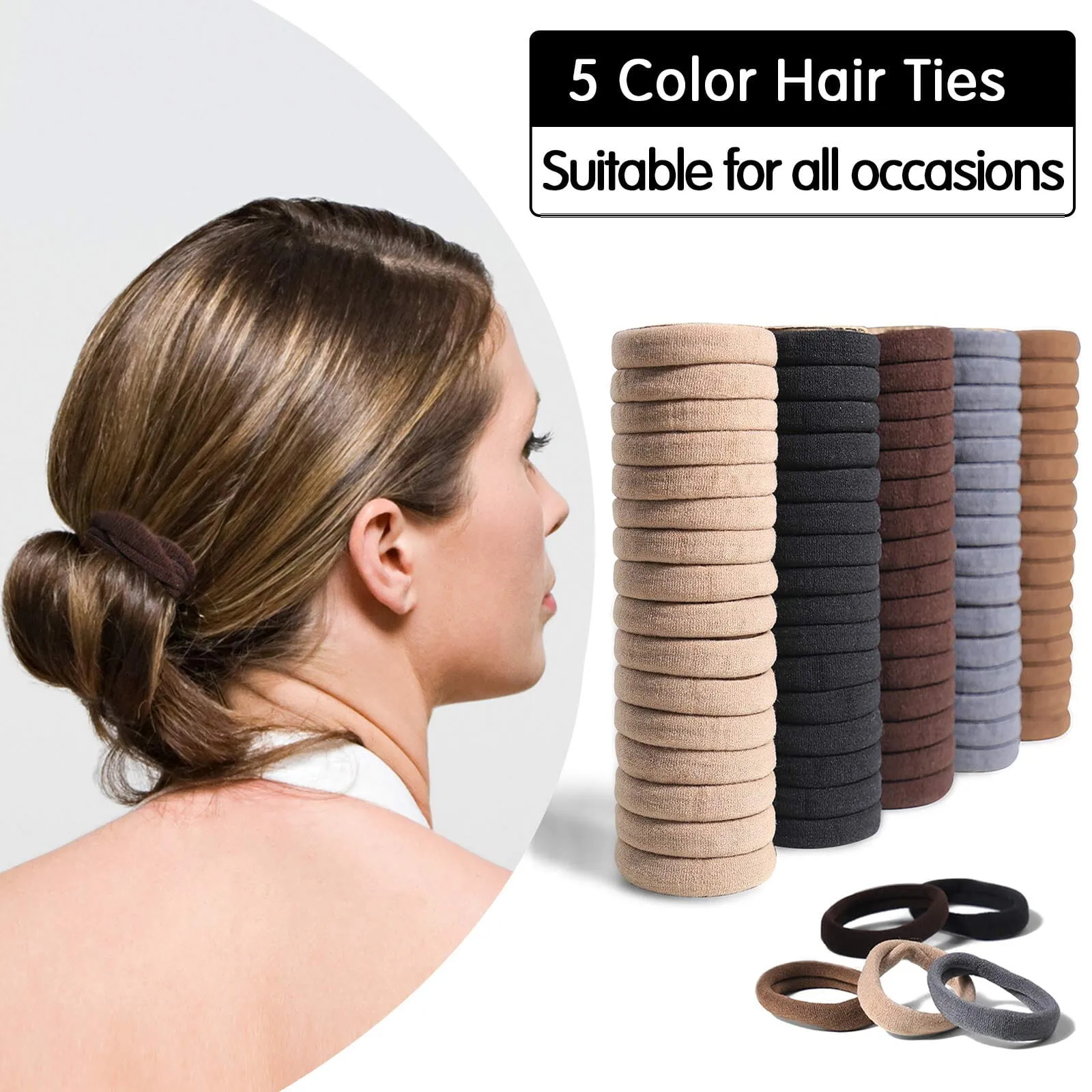 Thick Seamless Hair Ties | 100 pcs