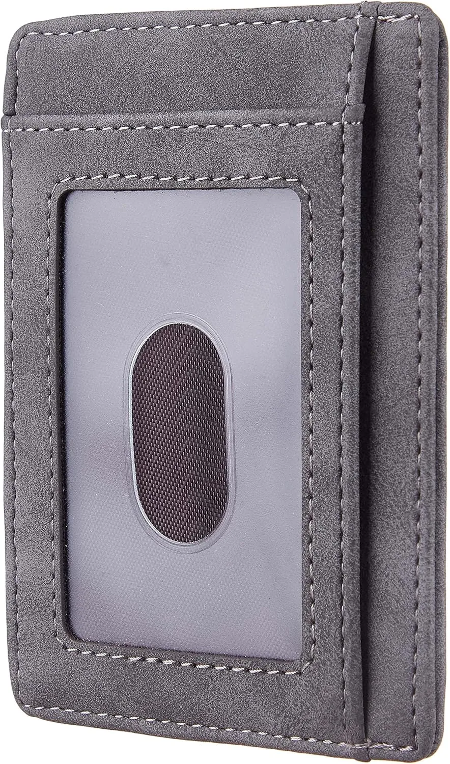 Travelambo Slim Wallet Front Pocket Minimalist Leather RFID Blocking Medium Size