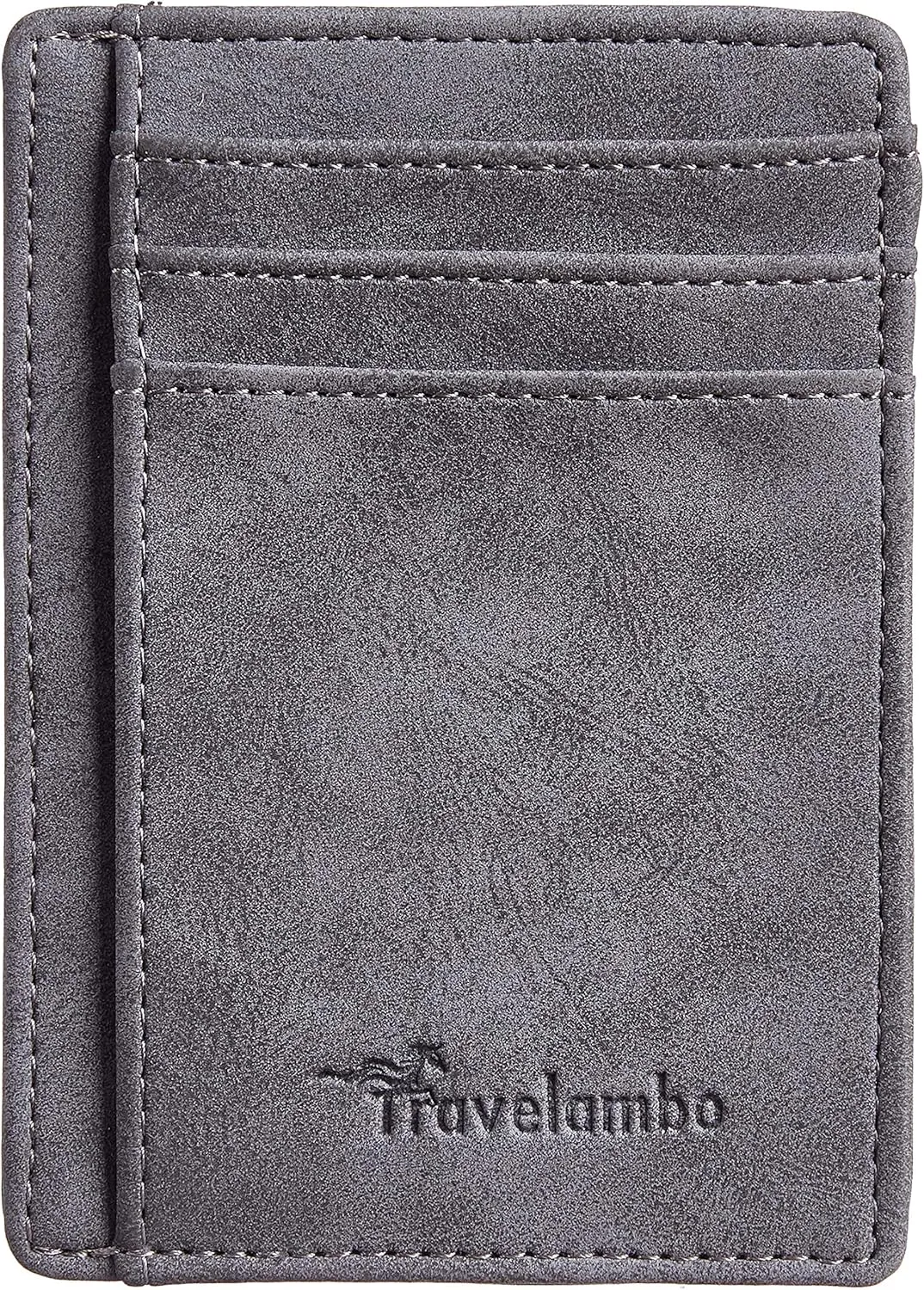 Travelambo Slim Wallet Front Pocket Minimalist Leather RFID Blocking Medium Size
