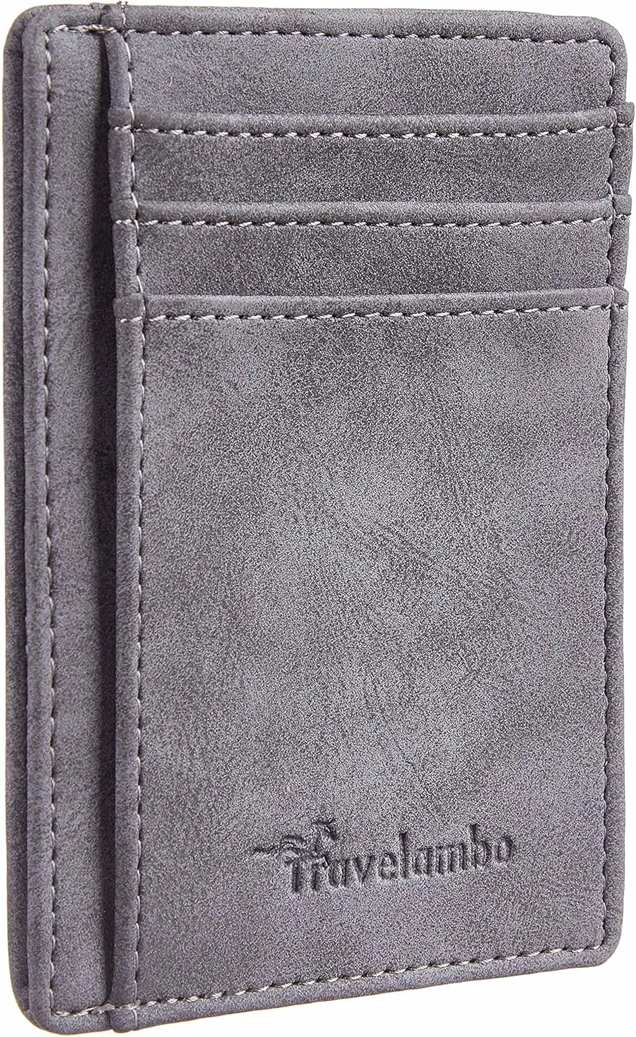 Travelambo Slim Wallet Front Pocket Minimalist Leather RFID Blocking Medium Size