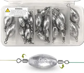 Trolling Fishing Wights with Swivels Inline Egg Sinker Assortment for Saltwater Fishing,Heavy