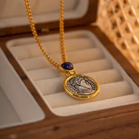 Vintage Necklace with lapis lazuli